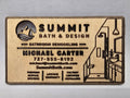 DARK ENGRAVING Custom Wooden Business Cards | Logo & Text | 50 Pack